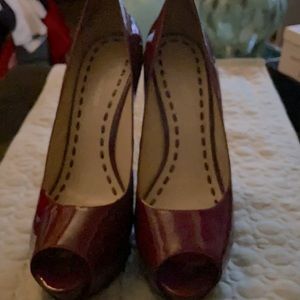 Enzo Purple Patent Leather High Heels Shoes